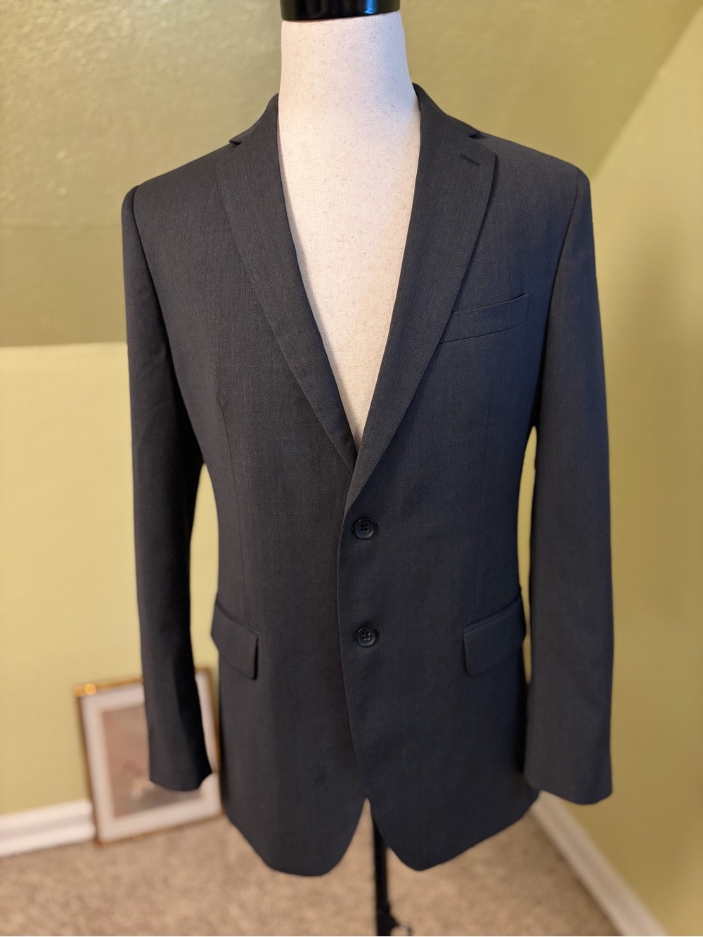Banana Republic Tailored Fit Italian Wool Suit Jacket Blazer Grey 40R